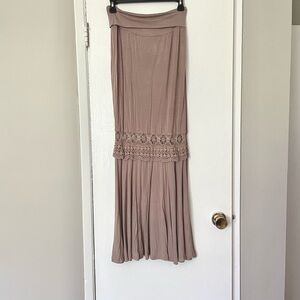 Boho Taupe Maxi Skirt